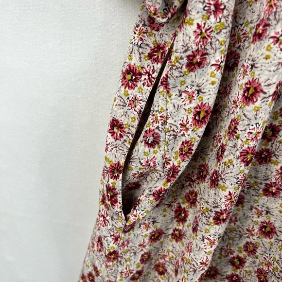 Entro Mini Dress Womens Large Ditsy Floral Puff Sleeve Gathered Cottage Core - Picture 7 of 13